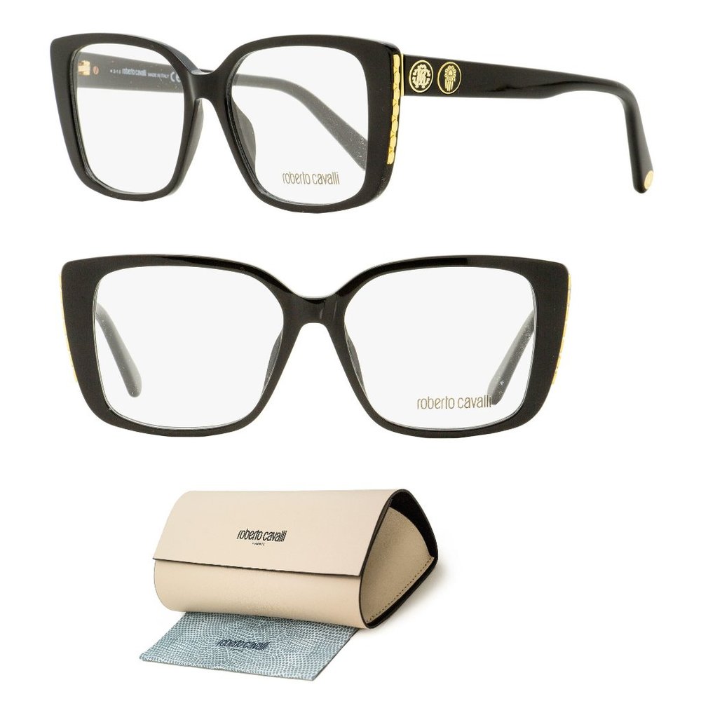 Roberto Cavalli Square Eyeglasses RC5107 001 Black - Picture 1 of 4